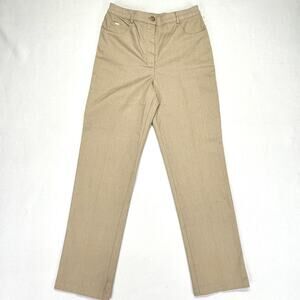 Vtg St John Sport Marie Gray Jeans Women 4 Straight Leg High Rise Tan Gold Tone